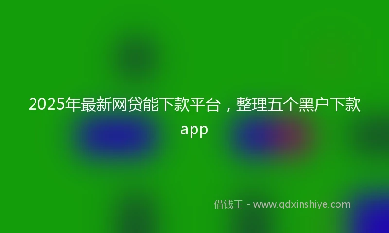 2025年最新网贷能下款平台，整理五个黑户下款app