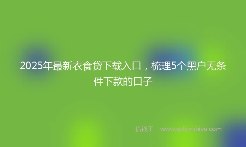 2025年最新衣食贷下载入口，梳理5个黑户无条件下款的口子