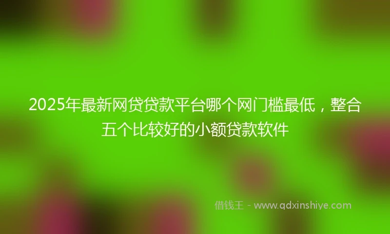 2025年最新网贷贷款平台哪个网门槛最低，整合五个比较好的小额贷款软件