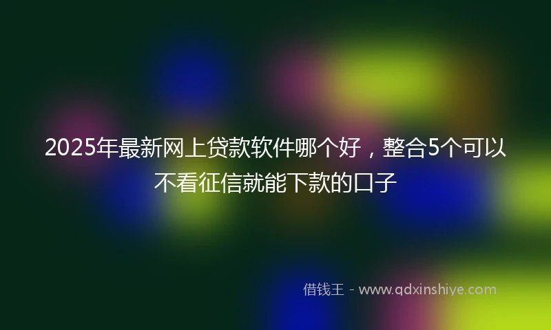 2025年最新网上贷款软件哪个好，整合5个可以不看征信就能下款的口子