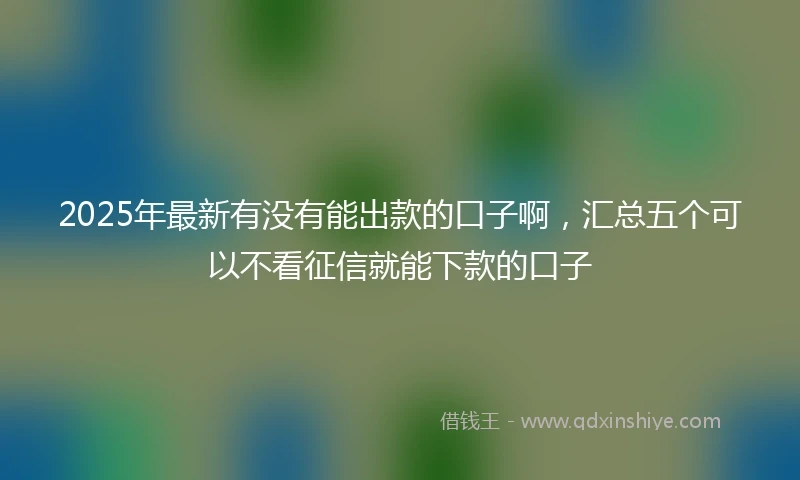 2025年最新有没有能出款的口子啊，汇总五个可以不看征信就能下款的口子