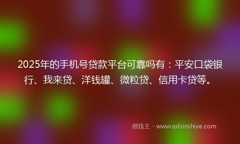 2025年的手机号贷款平台可靠吗有：平安口袋银行、我来贷、洋钱罐、微粒贷、信用卡贷等。