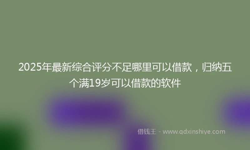 2025年最新综合评分不足哪里可以借款，归纳五个满19岁可以借款的软件