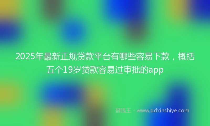 2025年最新正规贷款平台有哪些容易下款，概括五个19岁贷款容易过审批的app