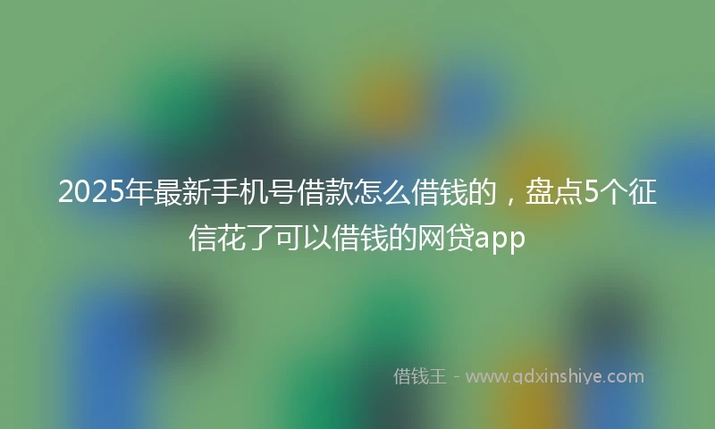 2025年最新手机号借款怎么借钱的，盘点5个征信花了可以借钱的网贷app
