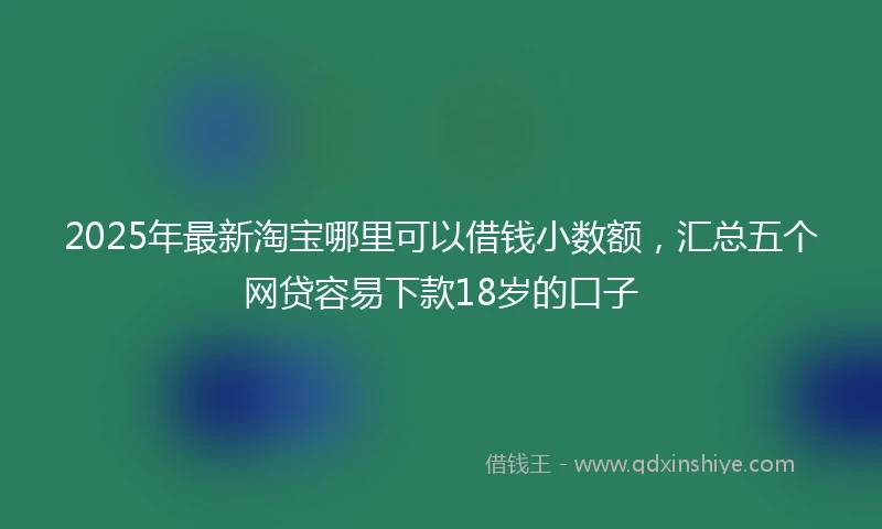 2025年最新淘宝哪里可以借钱小数额，汇总五个网贷容易下款18岁的口子