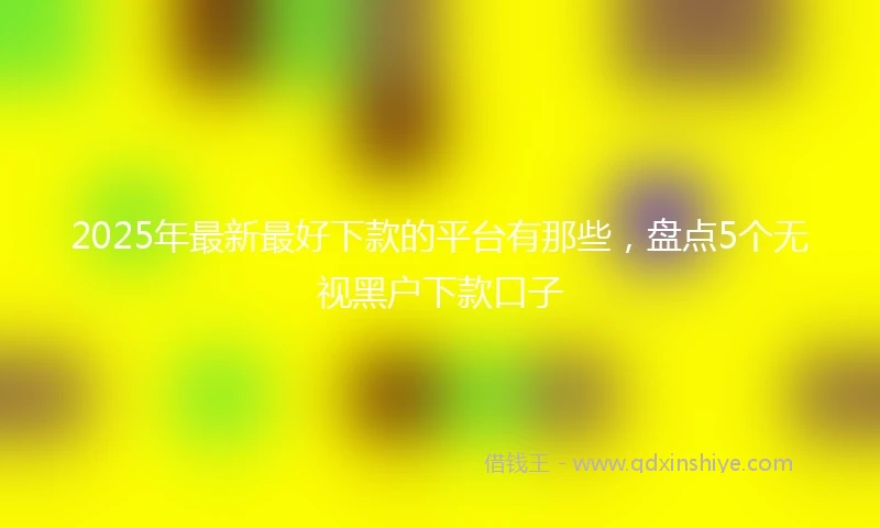 2025年最新最好下款的平台有那些，盘点5个无视黑户下款口子