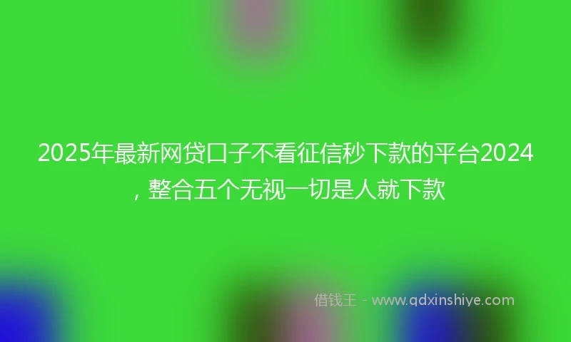 2025年最新网贷口子不看征信秒下款的平台2024，整合五个无视一切是人就下款