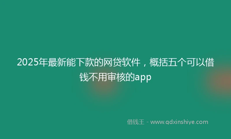 2025年最新能下款的网贷软件，概括五个可以借钱不用审核的app