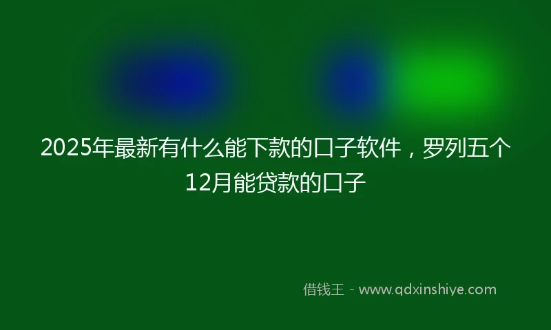 2025年最新有什么能下款的口子软件，罗列五个12月能贷款的口子