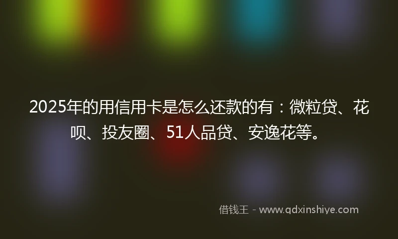 2025年的用信用卡是怎么还款的有：微粒贷、花呗、投友圈、51人品贷、安逸花等。