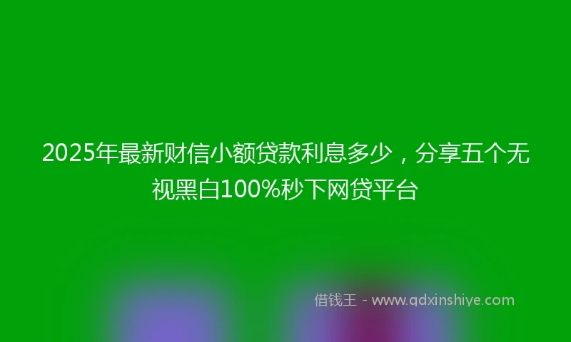 2025年最新财信小额贷款利息多少，分享五个无视黑白100%秒下网贷平台