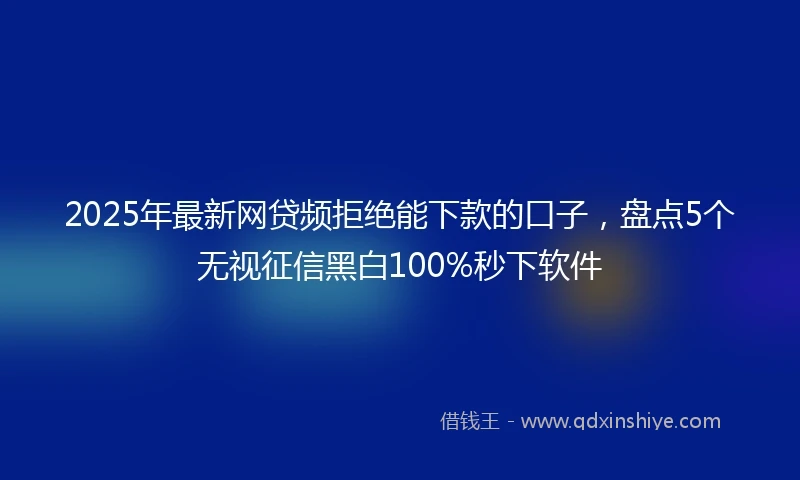 2025年最新网贷频拒绝能下款的口子，盘点5个无视征信黑白100%秒下软件