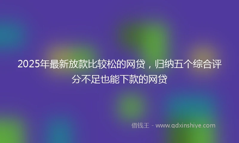 2025年最新放款比较松的网贷，归纳五个综合评分不足也能下款的网贷