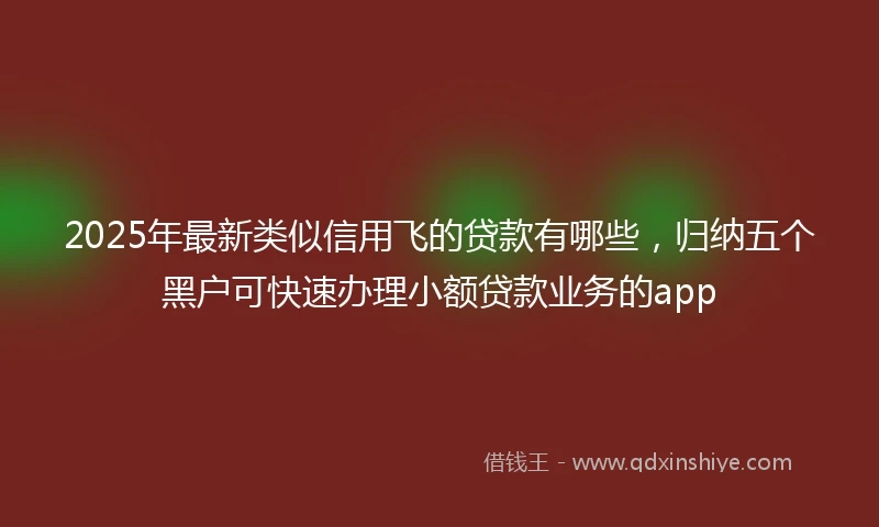 2025年最新类似信用飞的贷款有哪些，归纳五个黑户可快速办理小额贷款业务的app