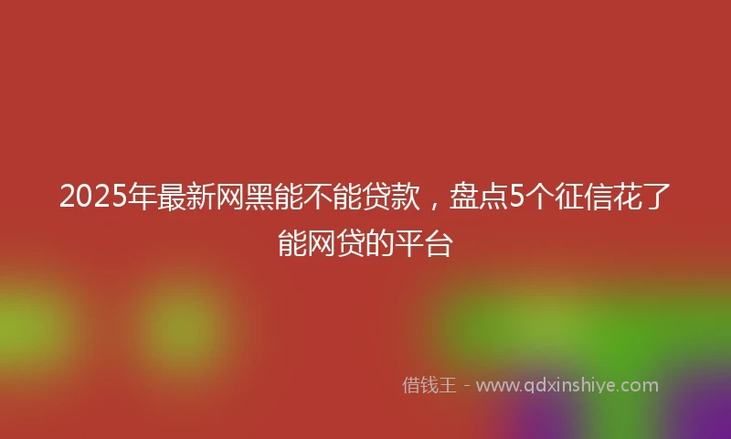 2025年最新网黑能不能贷款，盘点5个征信花了能网贷的平台