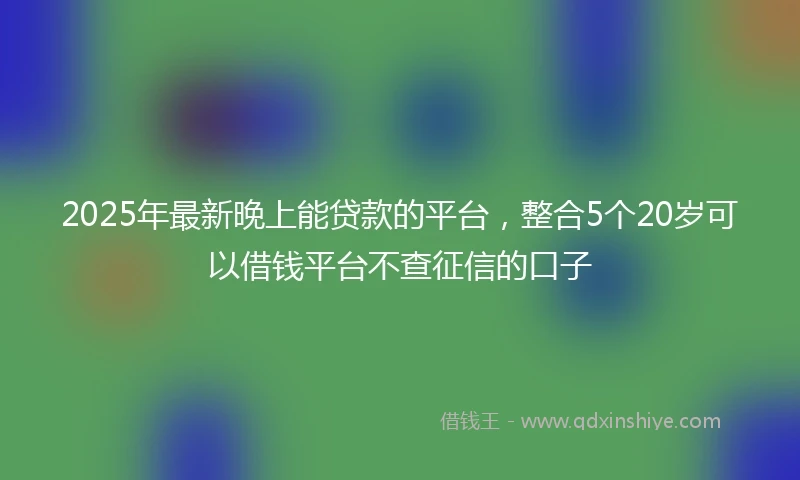 2025年最新晚上能贷款的平台，整合5个20岁可以借钱平台不查征信的口子