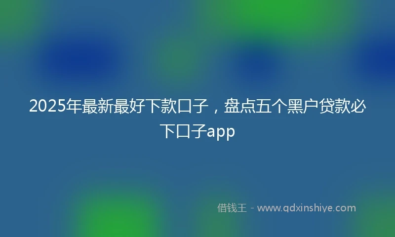 2025年最新最好下款口子，盘点五个黑户贷款必下口子app