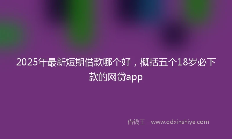 2025年最新短期借款哪个好，概括五个18岁必下款的网贷app