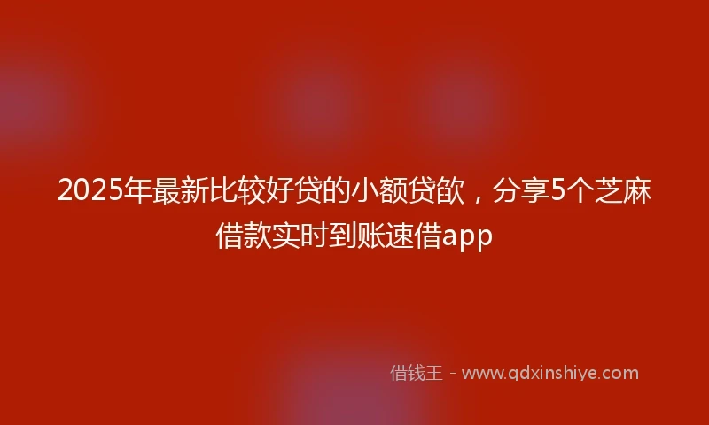 2025年最新比较好贷的小额贷欿，分享5个芝麻借款实时到账速借app