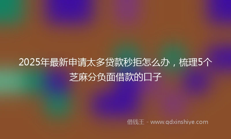 2025年最新申请太多贷款秒拒怎么办，梳理5个芝麻分负面借款的口子