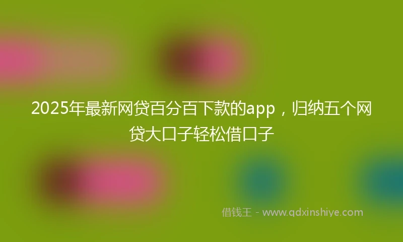 2025年最新网贷百分百下款的app，归纳五个网贷大口子轻松借口子
