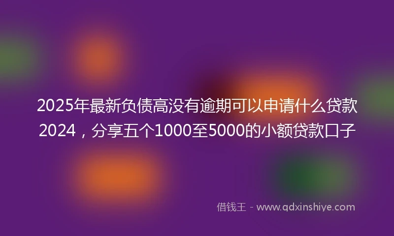 2025年最新负债高没有逾期可以申请什么贷款2024，分享五个1000至5000的小额贷款口子