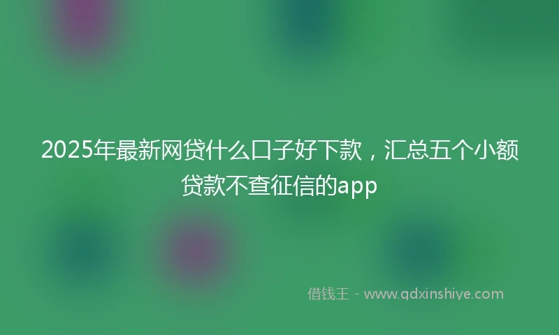 2025年最新网贷什么口子好下款，汇总五个小额贷款不查征信的app