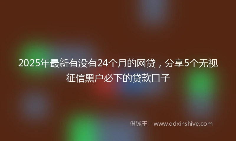 2025年最新有没有24个月的网贷，分享5个无视征信黑户必下的贷款口子
