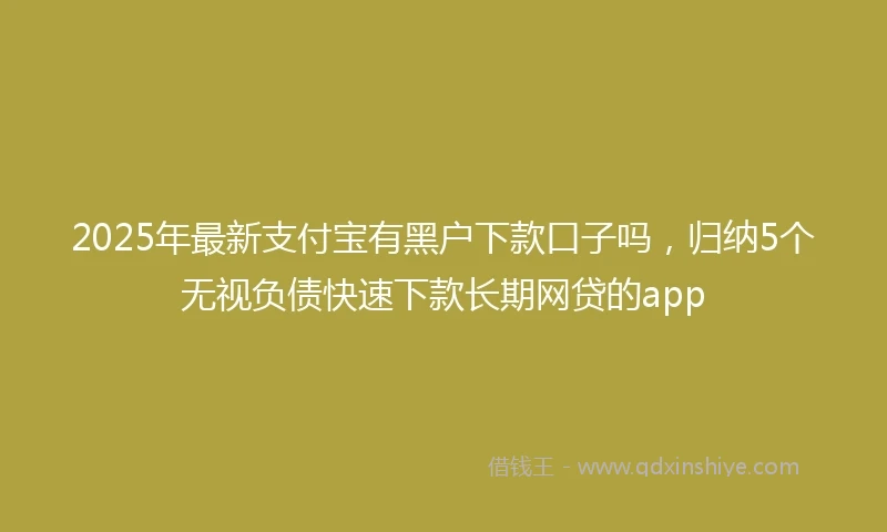 2025年最新支付宝有黑户下款口子吗，归纳5个无视负债快速下款长期网贷的app