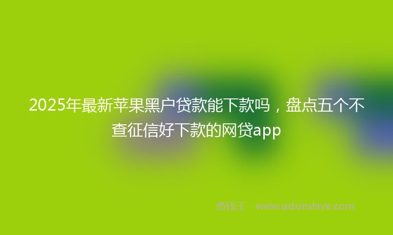 2025年最新苹果黑户贷款能下款吗，盘点五个不查征信好下款的网贷app
