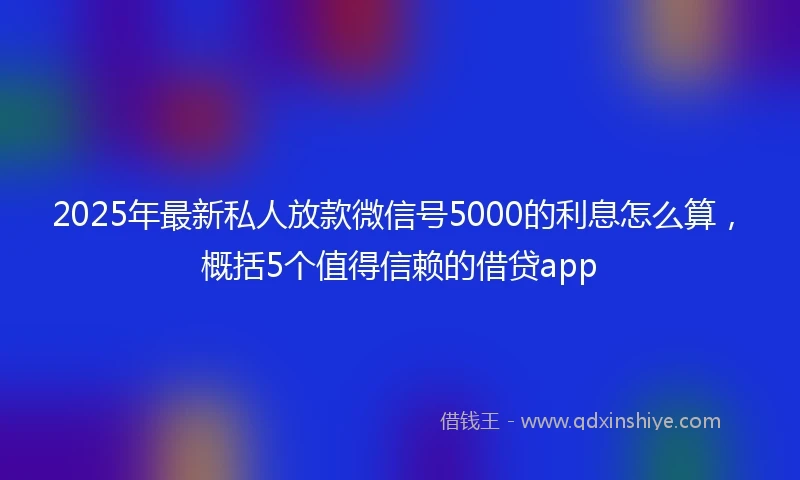 2025年最新私人放款微信号5000的利息怎么算，概括5个值得信赖的借贷app