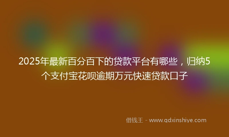 2025年最新百分百下的贷款平台有哪些，归纳5个支付宝花呗逾期万元快速贷款口子