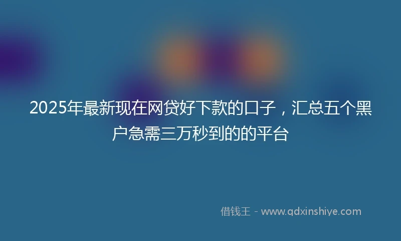 2025年最新现在网贷好下款的口子，汇总五个黑户急需三万秒到的的平台