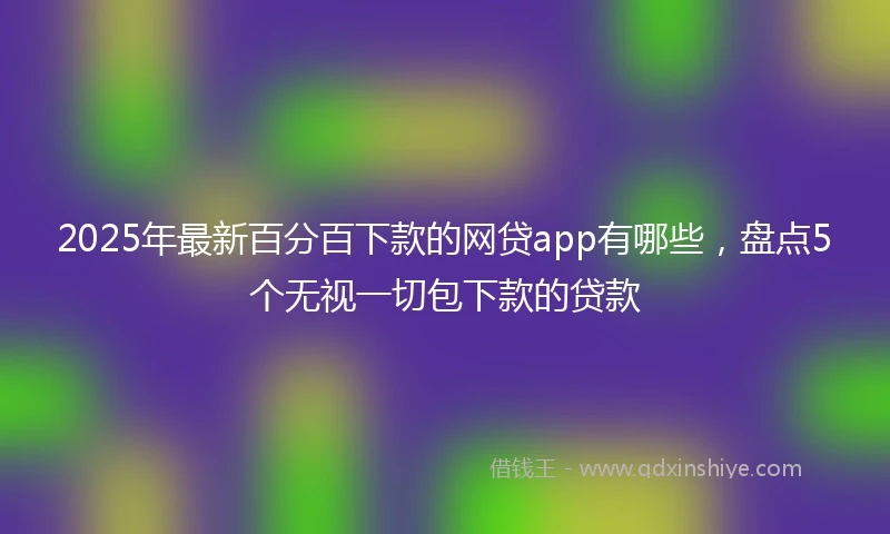 2025年最新百分百下款的网贷app有哪些，盘点5个无视一切包下款的贷款