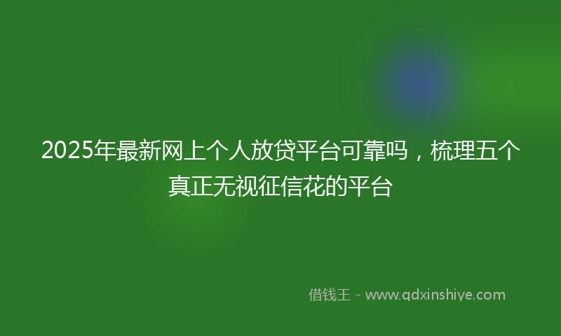 2025年最新网上个人放贷平台可靠吗，梳理五个真正无视征信花的平台