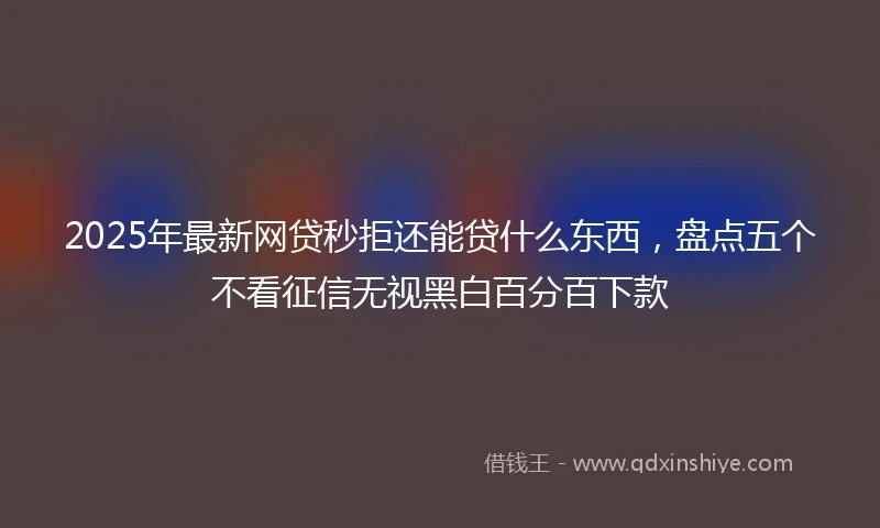 2025年最新网贷秒拒还能贷什么东西，盘点五个不看征信无视黑白百分百下款