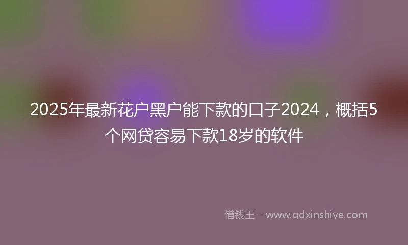 2025年最新花户黑户能下款的口子2024,概括5个网贷容易下款18岁的软件