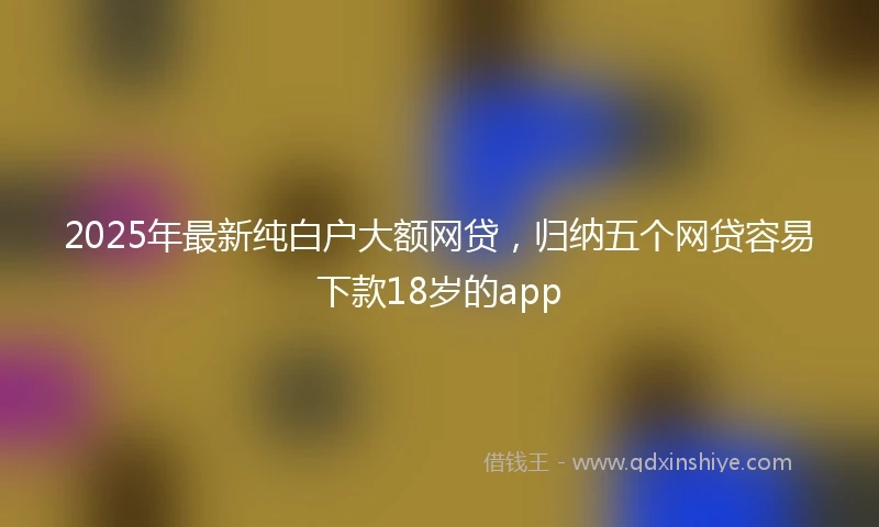 2025年最新纯白户大额网贷，归纳五个网贷容易下款18岁的app