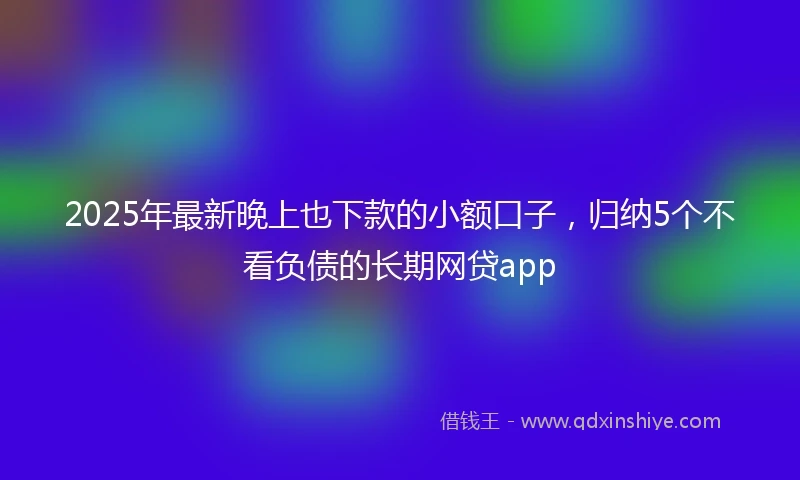 2025年最新晚上也下款的小额口子，归纳5个不看负债的长期网贷app