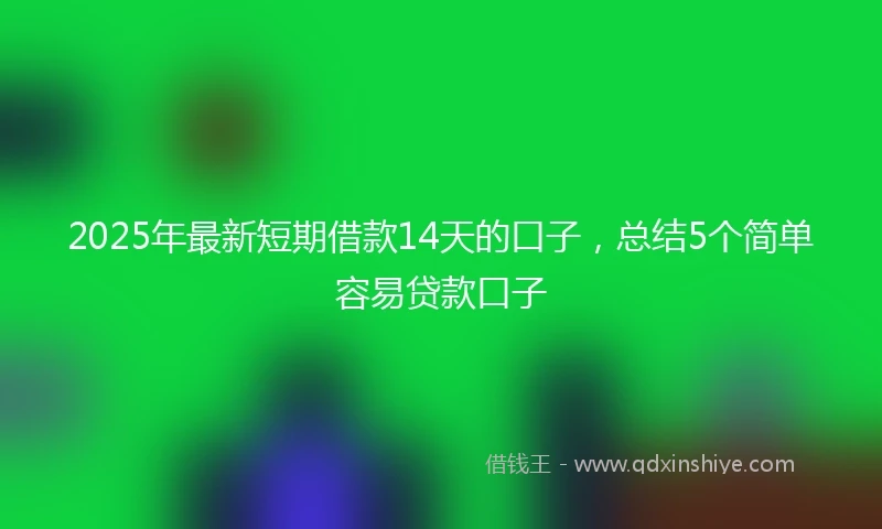 2025年最新短期借款14天的口子，总结5个简单容易贷款口子