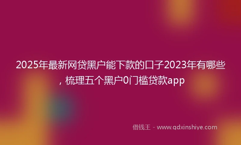 2025年最新网贷黑户能下款的口子2023年有哪些,梳理五个黑户0门槛贷款app