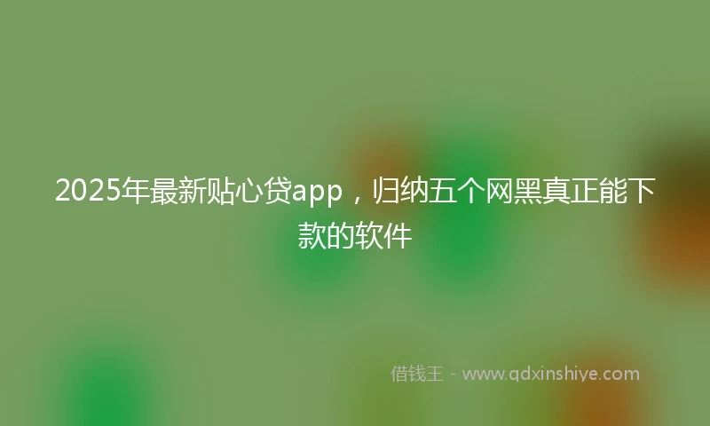2025年最新贴心贷app，归纳五个网黑真正能下款的软件