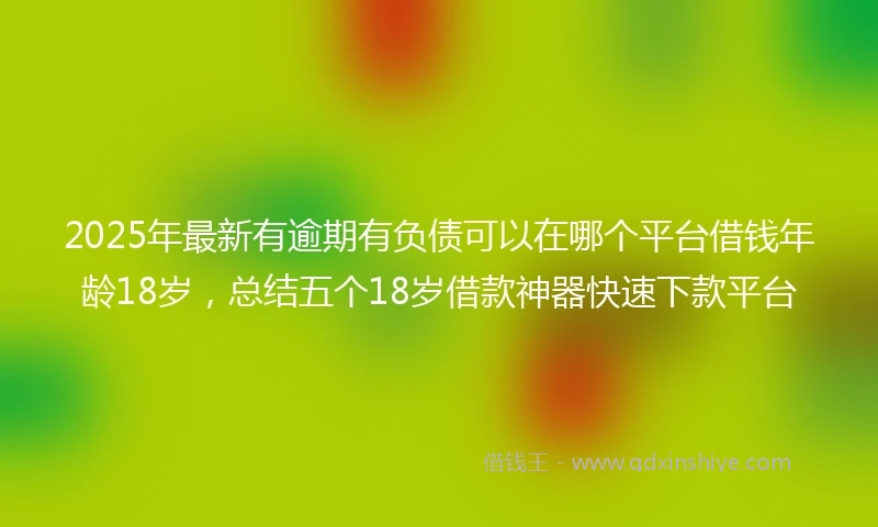2025年最新有逾期有负债可以在哪个平台借钱年龄18岁，总结五个18岁借款神器快速下款平台