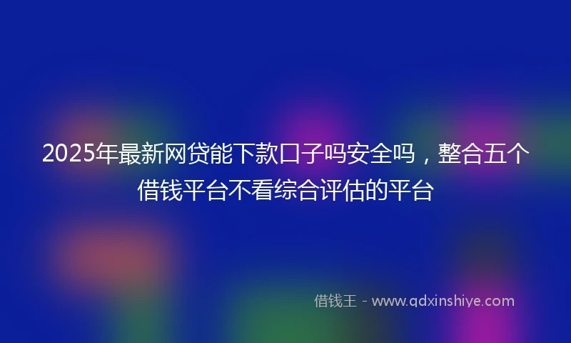 2025年最新网贷能下款口子吗安全吗，整合五个借钱平台不看综合评估的平台