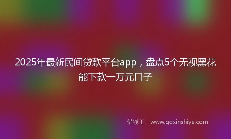 2025年最新民间贷款平台app，盘点5个无视黑花能下款一万元口子