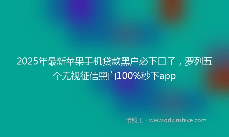 2025年最新苹果手机贷款黑户必下口子，罗列五个无视征信黑白100%秒下app