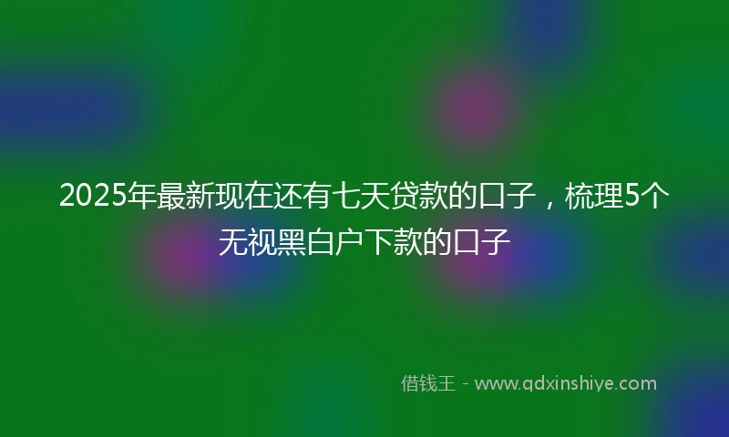 2025年最新现在还有七天贷款的口子，梳理5个无视黑白户下款的口子