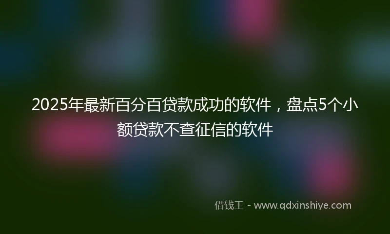 2025年最新百分百贷款成功的软件，盘点5个小额贷款不查征信的软件