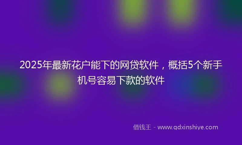 2025年最新花户能下的网贷软件,概括5个新手机号容易下款的软件